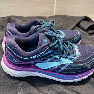 BROOKS‎ Glycerin 15 Super DNA RUNNING SHOES Navy Blue Purple Women's Sz 7.5